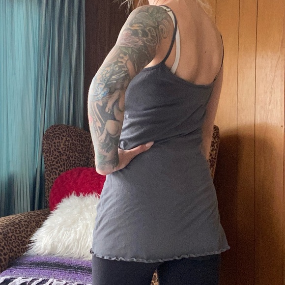 American apparel basic grey spaghetti strap cotton tank top - Picture 4 of 5